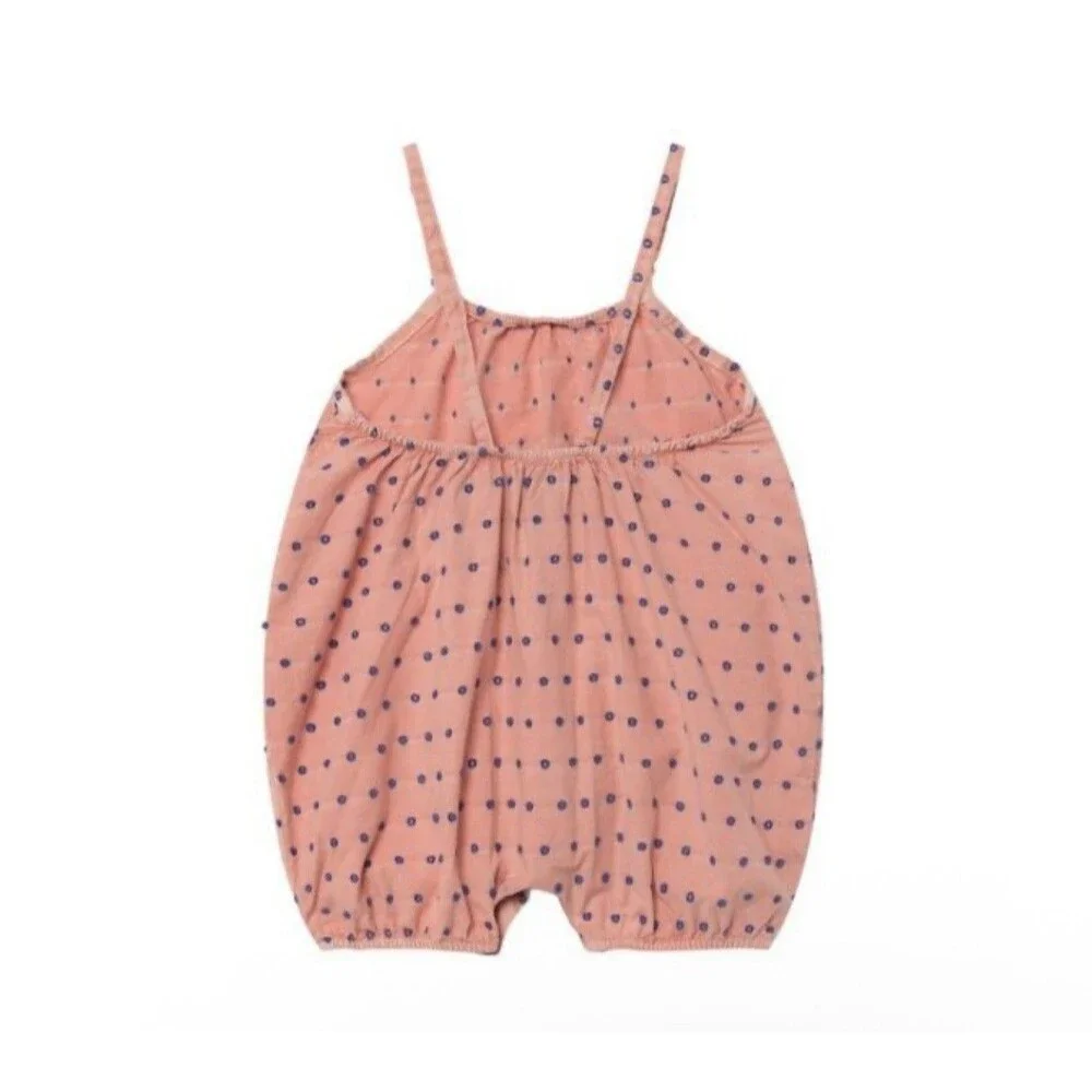 Bobo Chooses Baby Jane Romper Size 12-18 Months Pink And Navy‎ Dot